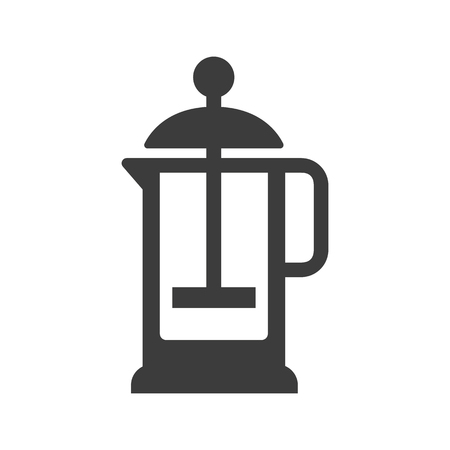 French press icon on white background. Vector illustrationのイラスト素材