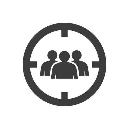 Target with audience icon on white background. Vector Illustrationのイラスト素材