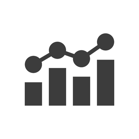 Analytics icon on white background. Vector Illustrationのイラスト素材