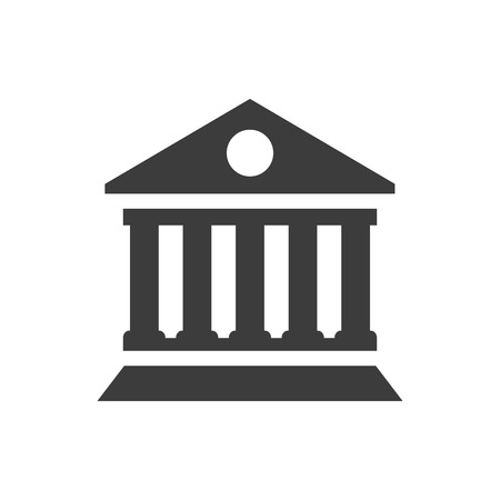 Bank building icon on white background. Vector illustrationのイラスト素材