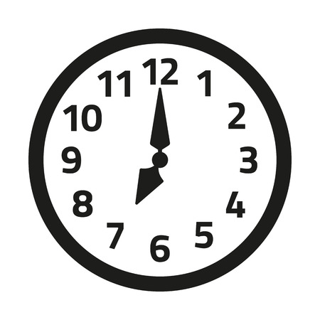Clock icon on white background. Vector illustrationのイラスト素材