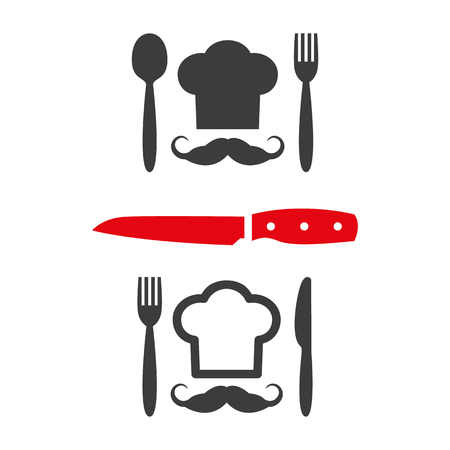 Chef icon on white background. Vector Illustrationのイラスト素材