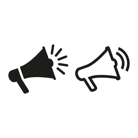 Megaphone icons on white background. Vector Illustrationのイラスト素材