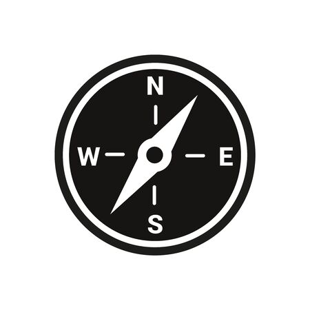 Compass icon on white background. Vector illustrationのイラスト素材