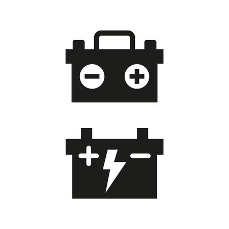 Car battery icons on white background. Vector illustrationのイラスト素材