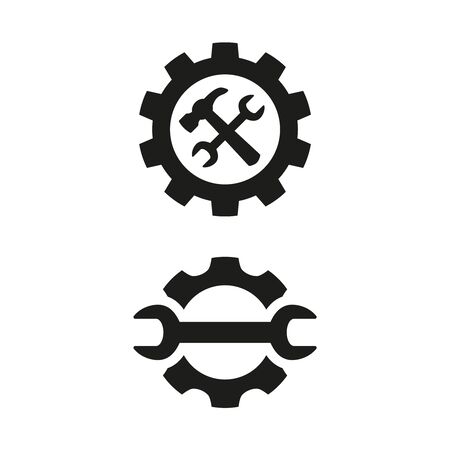 Service tool icons on white background. Vector illustrationのイラスト素材