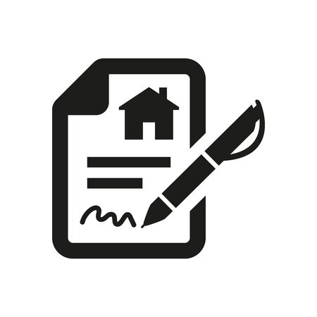 Lease contract icon on white background. Vector illustration.のイラスト素材