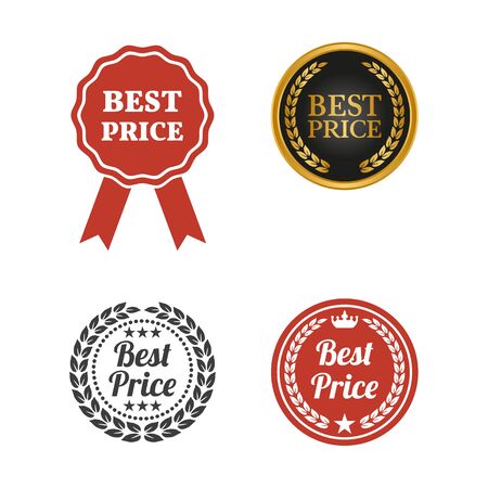 Best price labels on white background. Vector illustrationのイラスト素材