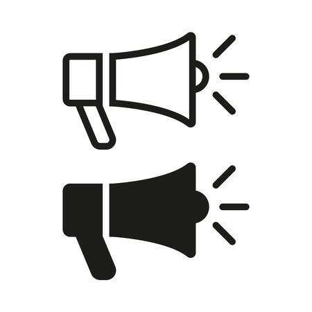 Megaphone icons on white background. Vector Illustrationのイラスト素材
