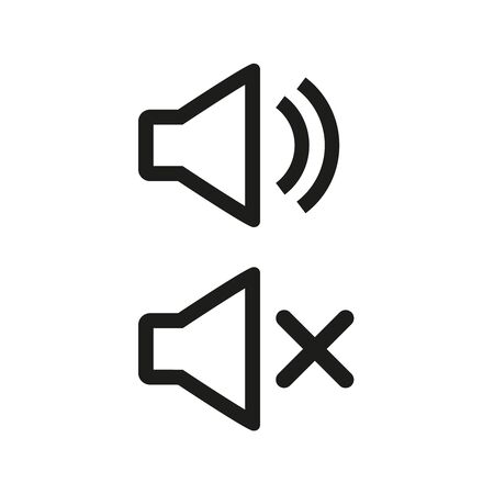 Volume sound icons on white background. Vector illustrationのイラスト素材