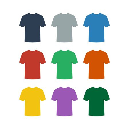 T-shirt icons on white background. Vector Illustrationのイラスト素材