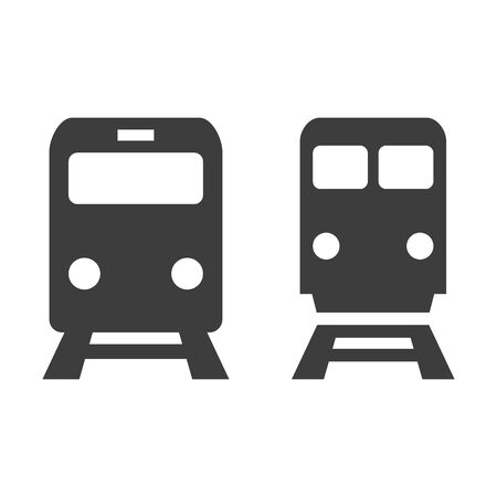 Train icons on white background. Vector illustrationのイラスト素材