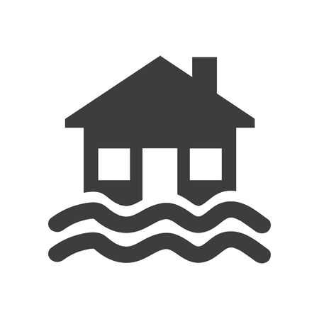Flood icon on white background. Vector illustrationのイラスト素材