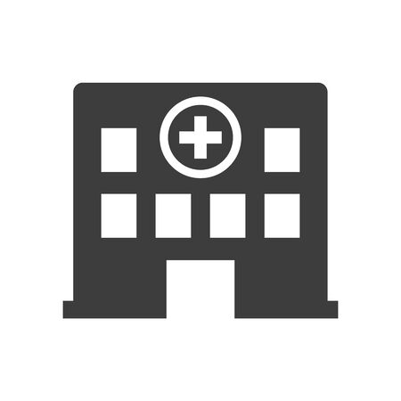 Hospital icon on white background. Vector illustrationのイラスト素材