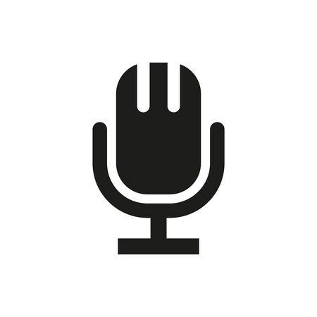 Microphone icon on white background. Vector illustrationのイラスト素材