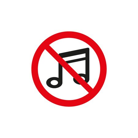 No music sign on white background. Vector illustrationのイラスト素材