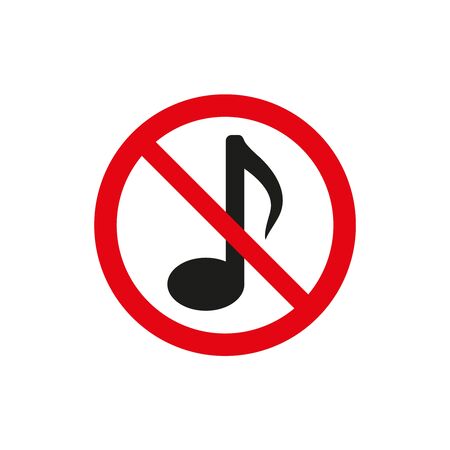 No music sign on white background. Vector illustrationのイラスト素材