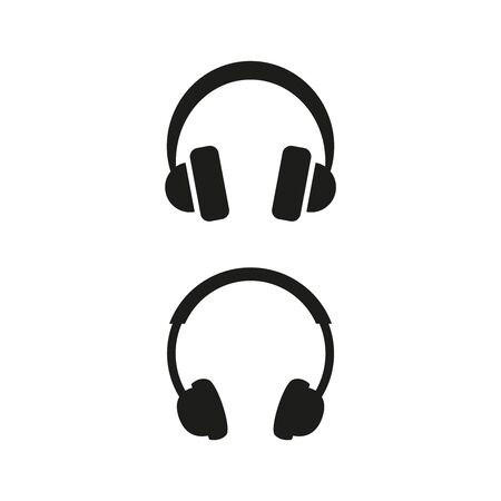 Headphones icon on white background. Vector illustrationのイラスト素材