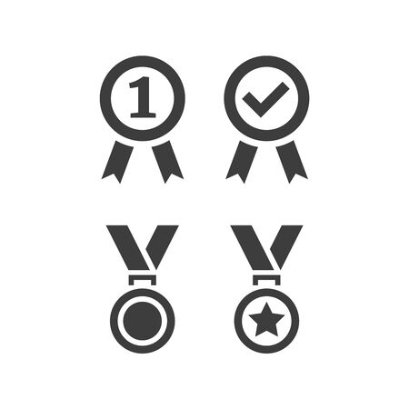 Set of medal icons on white background. Vector illustrationのイラスト素材