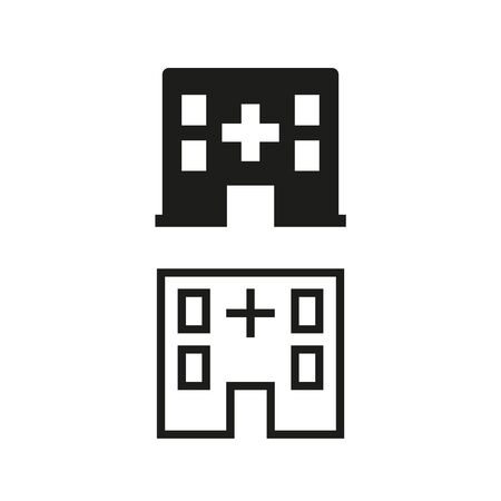 Hospital icon on white background. Vector illustrationのイラスト素材