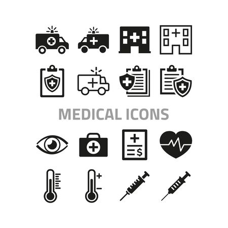 Medical icons set on white background. Vector illustrationのイラスト素材