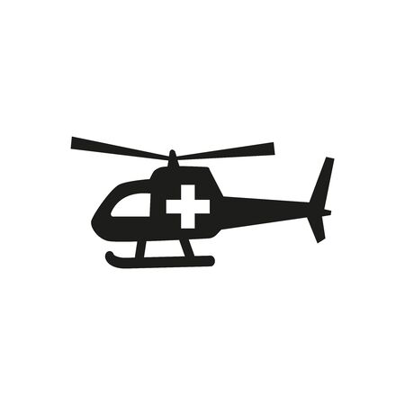 Medical helicopter icon on white background. Vector illustrationのイラスト素材