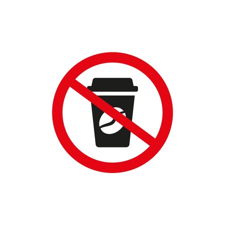 No coffee sign on white background. Vector illustrationのイラスト素材