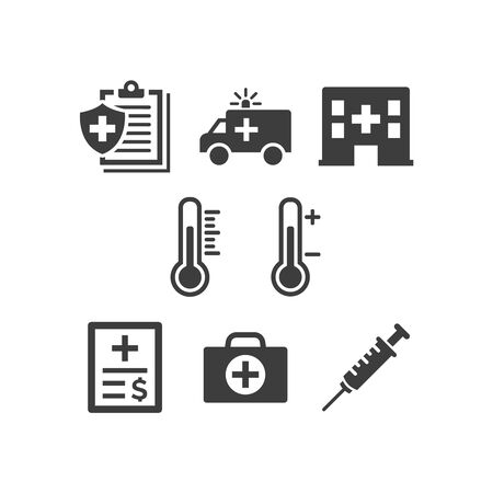 Medical icons set on white background. Vector illustrationのイラスト素材