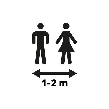 Social distancing icon on white background. Vector illustrationのイラスト素材