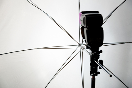 Photo lamp with an umbrella, softboxの写真素材