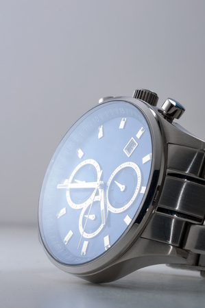 Hand watch from stainless steel with sapphire watch face.の写真素材