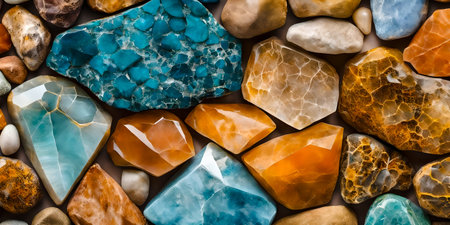 Colorful Collection of Diverse Raw Gemstones