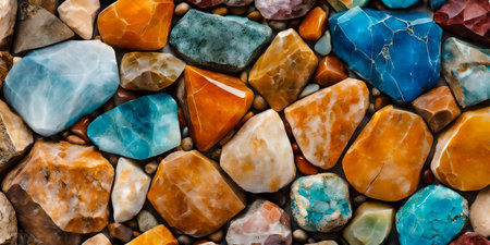 Colorful Collection of Diverse Raw Gemstones