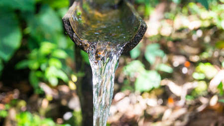 Classical Bamboo water pipeの写真素材