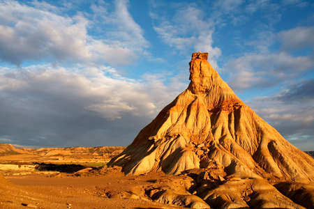 Hill over the blue sky in winterの写真素材