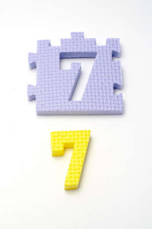 Puzzle colorful numbers for children educationの写真素材