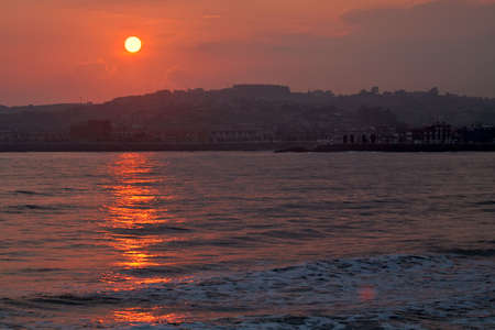 Seascape sunrise at springの写真素材