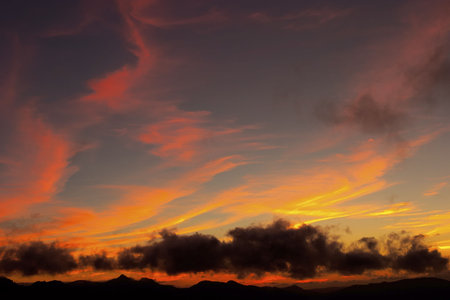 Beautiful sunset over the mountain