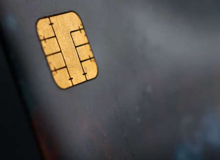 Macro shot of credit card, view of the chip. Shallow depth of Fieldの写真素材