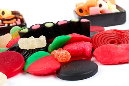 Detail of colorful sweets.  Macro shot on white background. Very shallow dofのeditorial素材