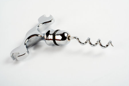 Corkscrew on white background. Very shallow dofの写真素材