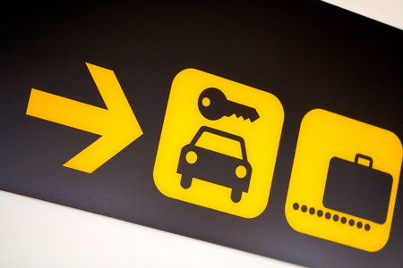 Follow the yellow sign at airport