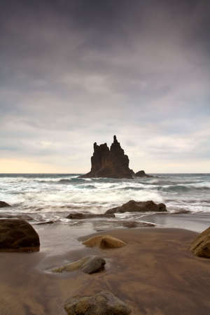 Beautiful rocks in the oceanの写真素材