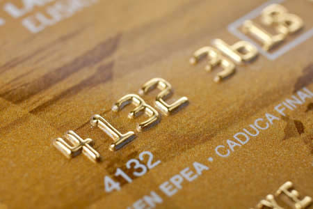 Macro shot of credit card. Selective focus and shallow depth of Fieldの写真素材