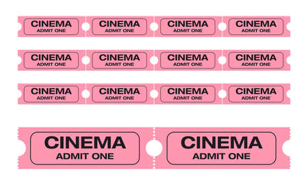 Cinema admit one tickets. Easy to edit colors. Vector Illustrationの写真素材