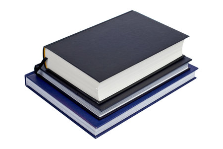A pile of books isolated on white background