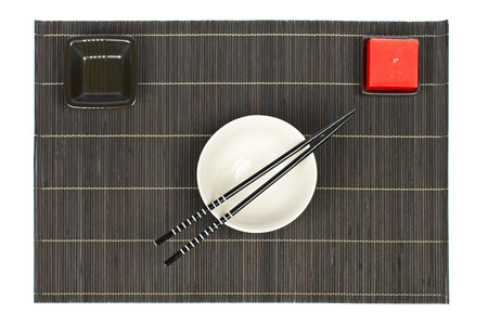 A table setting for a oriental dinner. Shallow depth of fieldの写真素材