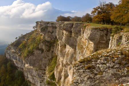 The autumns colors cover the mountain in the north of Spainの写真素材