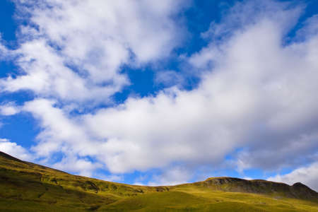 Cairngorm Mountain with the cloudy sky, Scotlandの写真素材