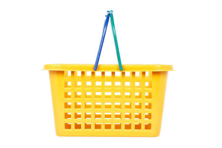 A empty shopping basket isolated on white backgroundの写真素材